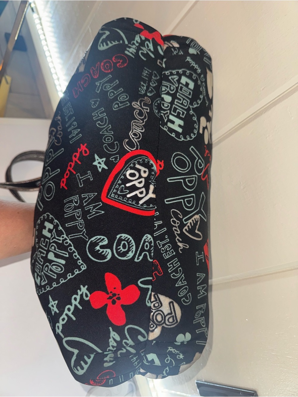 Coach POPPY in Unique Black, Teal, Red & Silver, in Amazing Preloved Condition❤️ - Picture 8 of 14